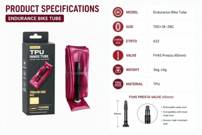 TPU endurance bike inner tube Tubenox TPU endurance bike inner tube Tubenox
